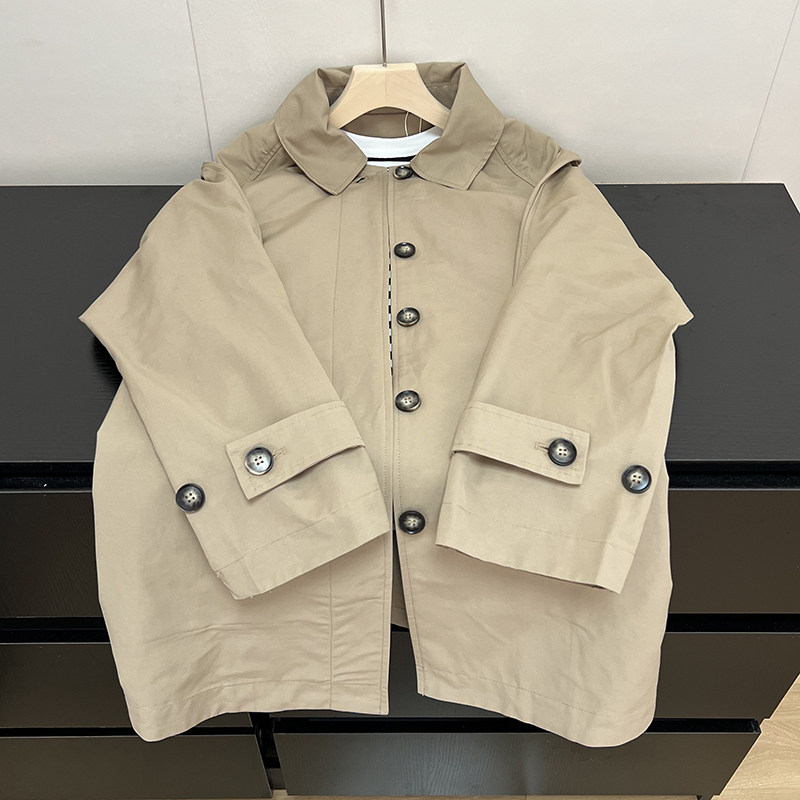 高端~小he柜上6K+复古休闲慵懒翻领中长款风衣宽松外套女2025春新