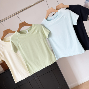 运动健身短袖 薄款 速干瑜伽服跑步训练衣T恤女上衣 夏季 LU家同款