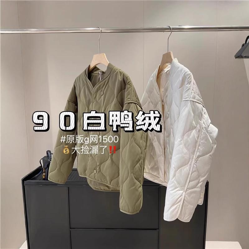 立领菱形绗缝羽绒服夹克女外套