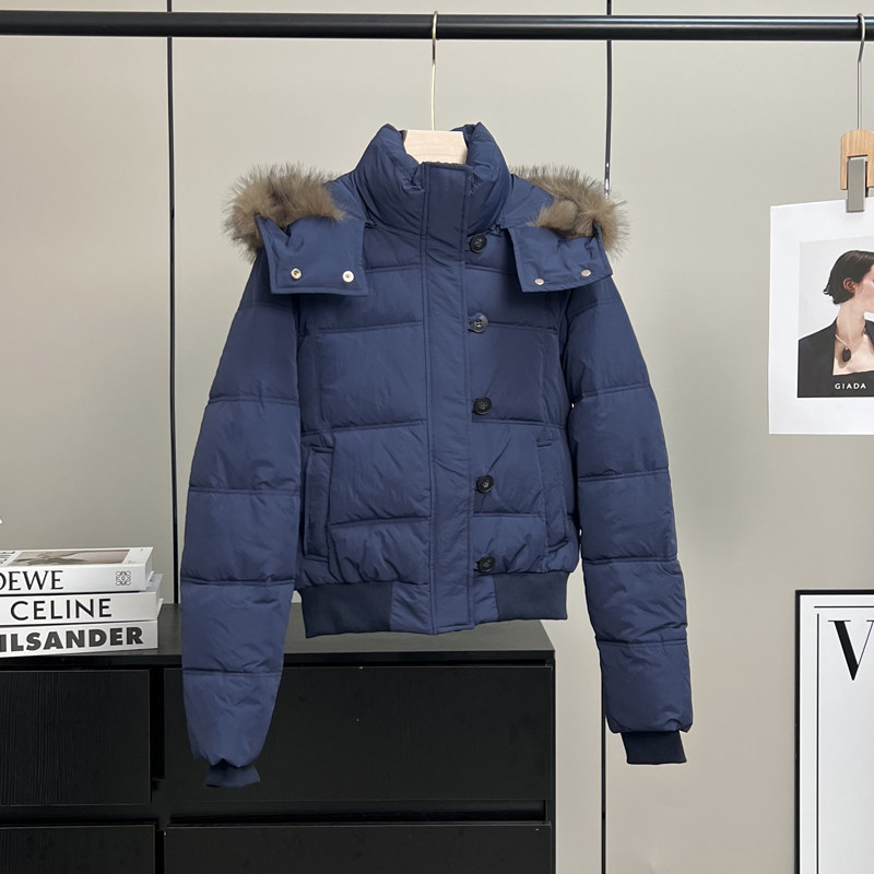 大毛领加厚保暧棉袄短款棉服外套