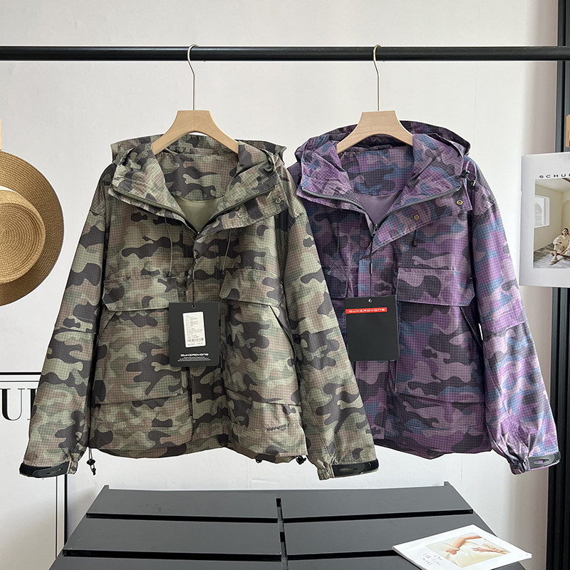 登山服夹克防水迷彩冲锋衣外套