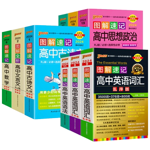 2024新图解速记高中英语词汇3500词乱序版高考语文古诗文72篇随身记数理化生数学物理化学生物政治历史地理pass绿卡图书