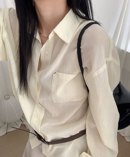 女宽松显瘦百搭休闲上衣 衬衫 2026透气棉新款 系列简约纯色长袖