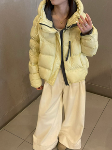 YOYO-新款连帽短款面包服羽绒服女百搭休闲宽松羽绒服女