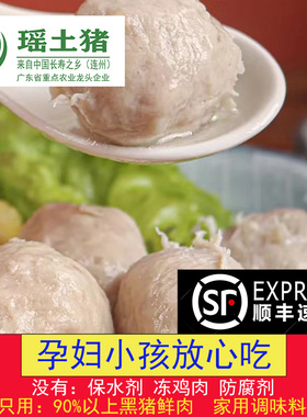 热卖23410瑶土黑猪鲜肉丸小孩孕妇放心吃粤北长寿之乡连州特产