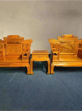 金丝楠木黄金樟国宾宝座古典宝座中式座椅家具沙发新中式仿古雕刻