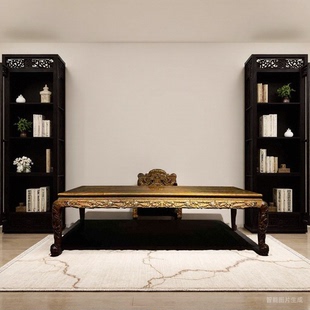 金丝楠木陈料画案阴沉木独板案几椅子虎皮纹小叶桢楠古典高端家具