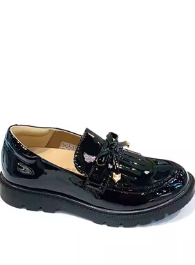 江博士春秋四季常青女童二阶段学生舒适防滑礼仪小黑皮鞋B1500380