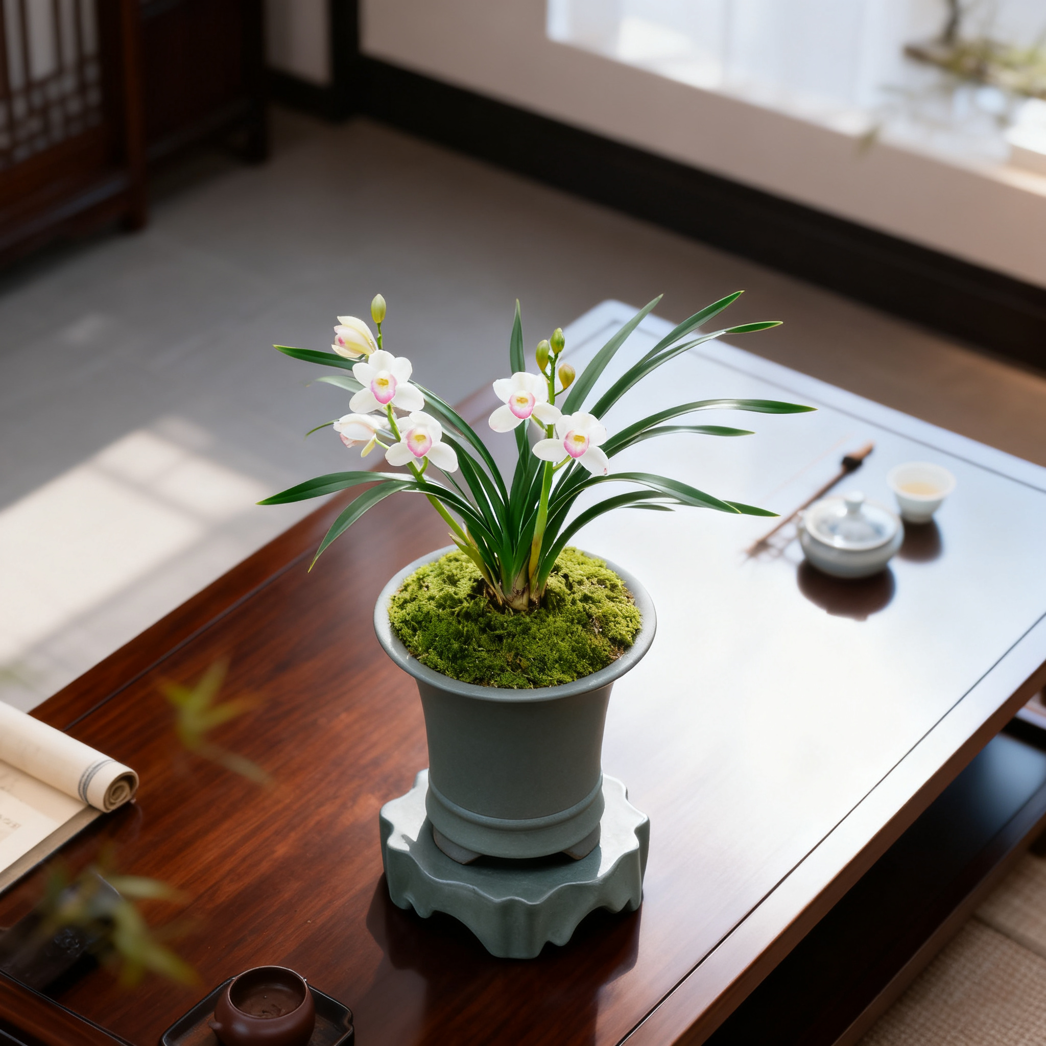 建兰玉娇兰花盆栽植物