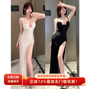 25年新款性感深V加厚聚拢显胸显瘦晚礼服情趣诱惑夜场上班衣服