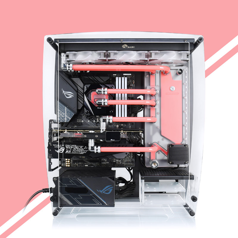 Bykski B-RV1-X 台式电脑主机 散热机箱 开放式中塔水冷 全透玻璃