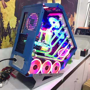 水冷8核 机液冷组装 吃鸡9600K电脑主机台式 I7级独显 分体式