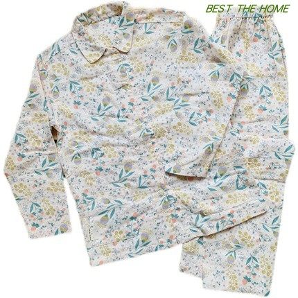 出口日本大牌订单 30/70亚麻棉 女式 印花 长袖家居服/睡衣套,女士内衣/男士内衣/家居服,睡衣/家居服套装,淘宝优惠券,粉丝福利购,淘宝优惠卷