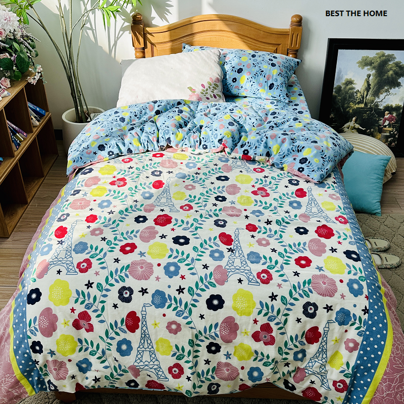 冬季款 日本订单 全棉印花绒布床上用品 枕套被套床单床笠四件套