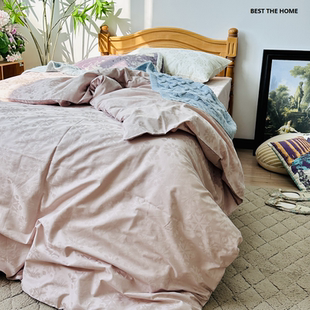 枕套被套 日单高端 全棉60支大提花床上用品 四件套 2色 床单床笠