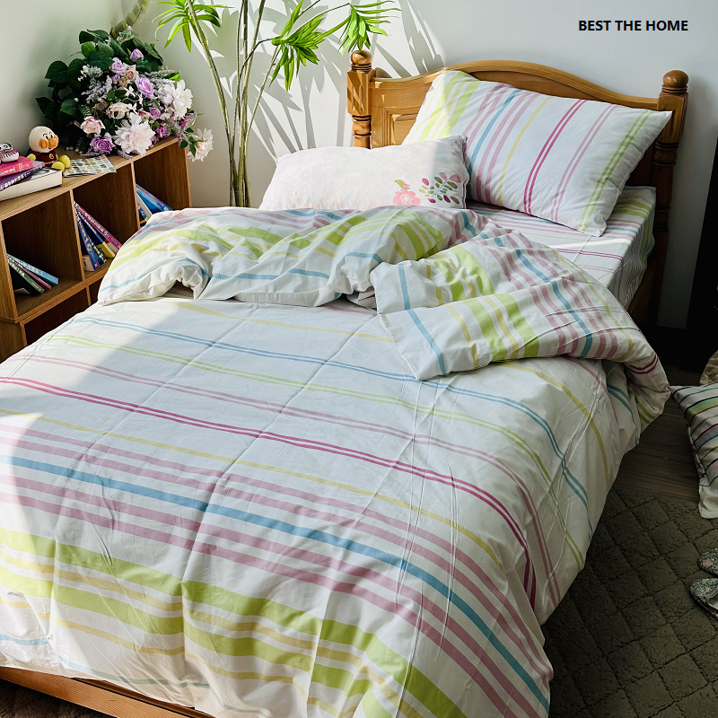 春夏单人款 日单 100%全棉40支印花床上用品 枕套 被套 床单