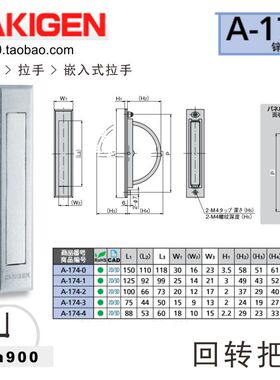 日本TAKIGEN回转把手拉手A-174-0 1 2 3 4原装泷源