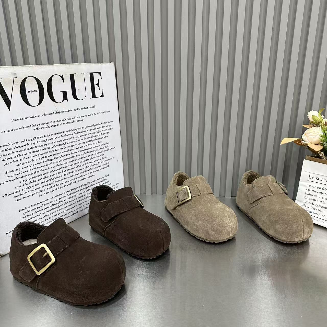 欧货厚底内增高全包勃肯鞋女2025新款冬季加绒休闲加绒复古乐福鞋