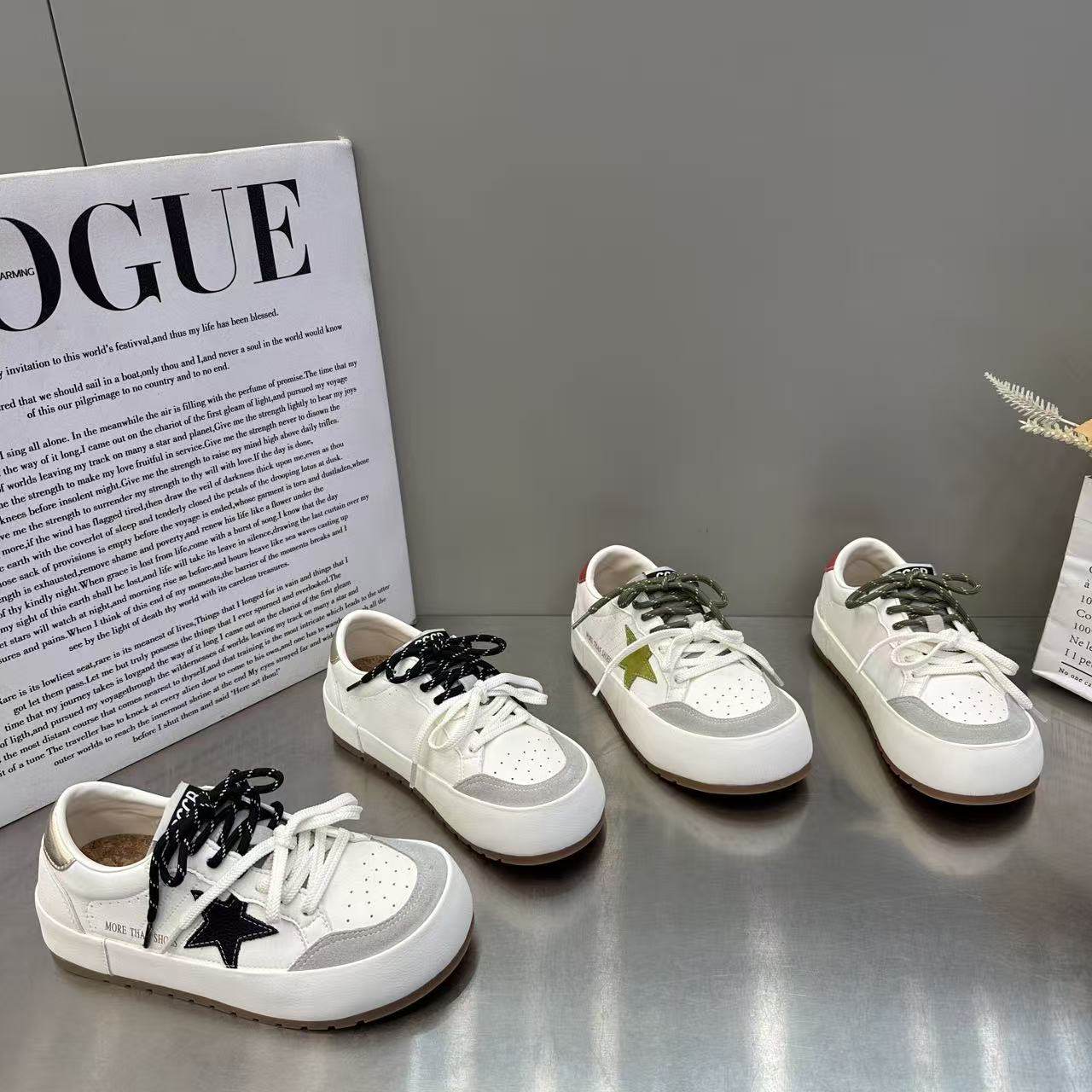韩版ins星星厚底小白鞋女2026年新款百搭休闲运动舒适双系带单鞋,女鞋,棉鞋,淘宝优惠券,粉丝福利购,淘宝优惠卷