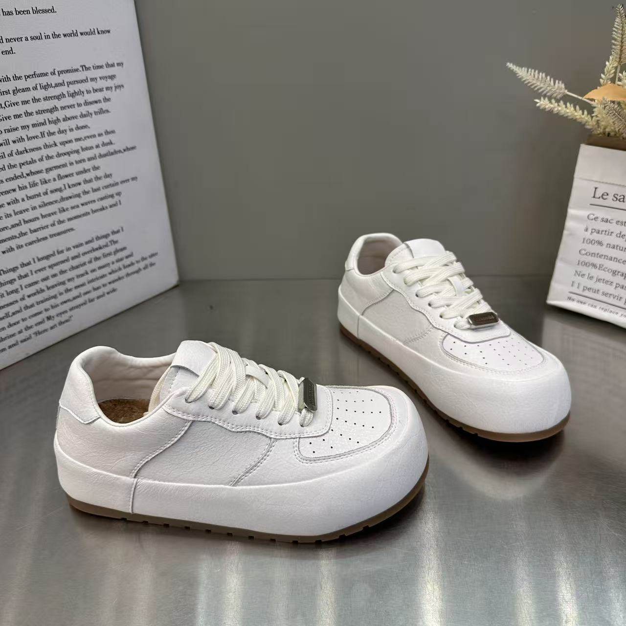 韩版ins简约大头厚底小白鞋女2026新款春季休闲百搭运动时尚板鞋,女鞋,棉鞋,淘宝优惠券,粉丝福利购,淘宝优惠卷