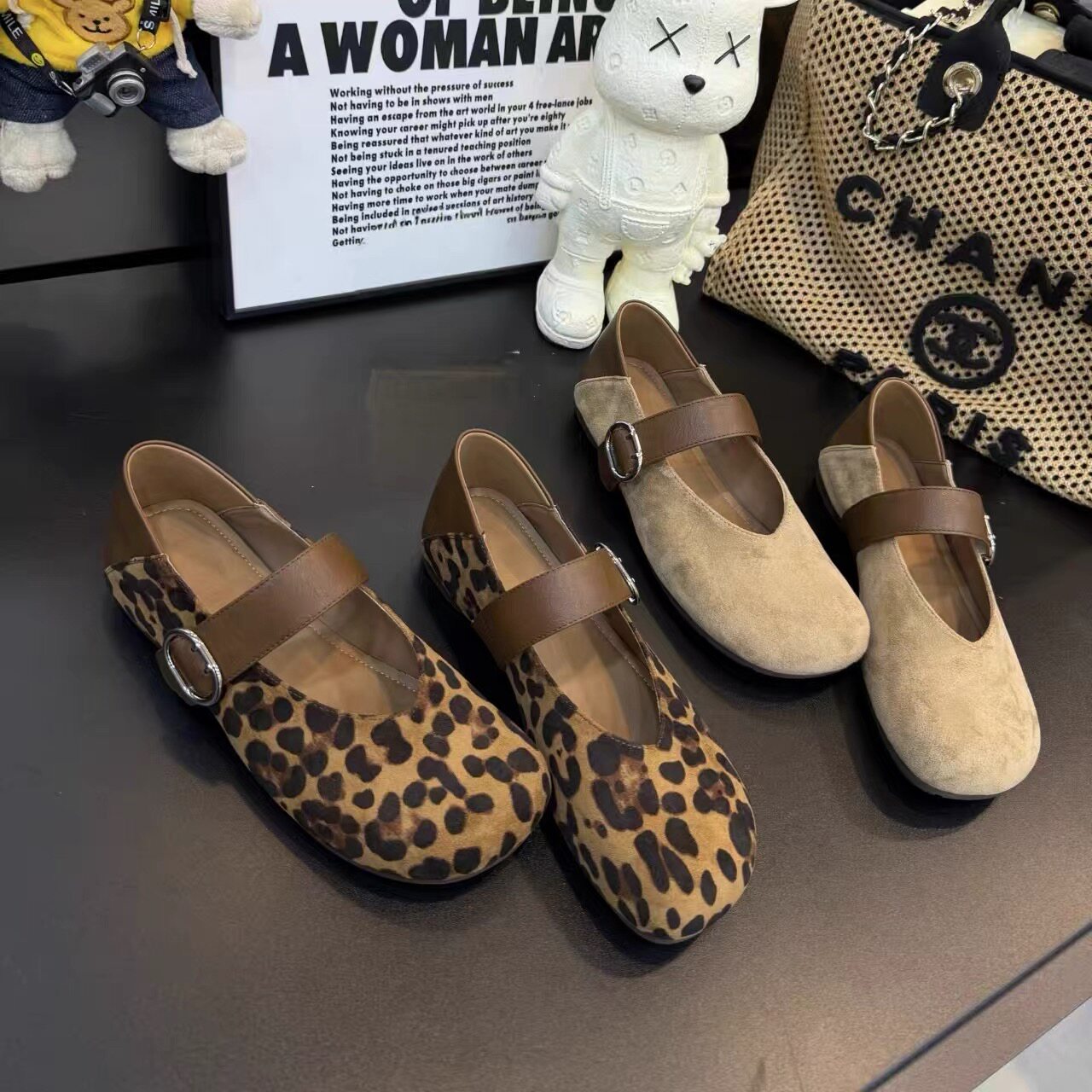 2026夏季新款舒适豹纹性感玛丽珍鞋女百搭时尚复古一字带浅口单鞋