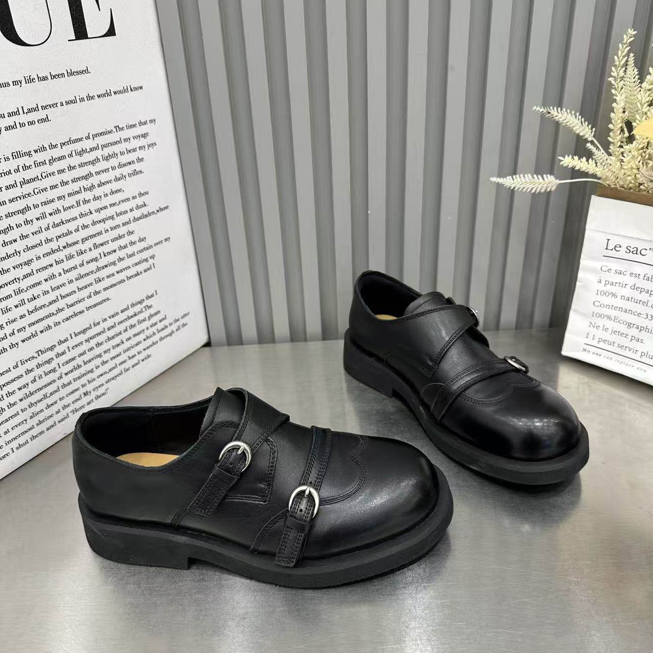 欧货复古黑色布洛克雕花休闲鞋女2026新款春季厚底皮带扣乐福单鞋,女鞋,棉鞋,淘宝优惠券,粉丝福利购,淘宝优惠卷