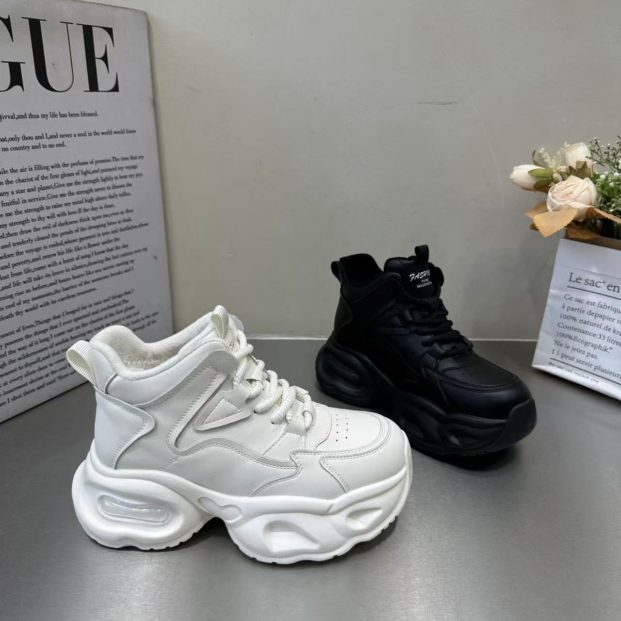 欧洲站厚底老爹鞋女2025冬季新款百搭加绒小个子增高运动休闲鞋棉