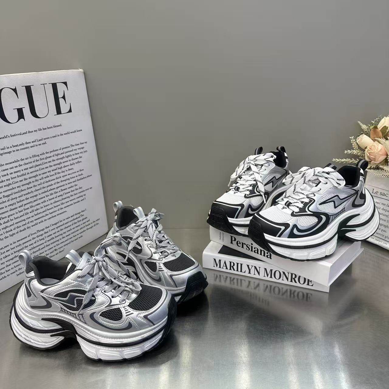 欧洲站厚底拼色厚网老爹鞋女2026新款百搭休闲运动增高小个子单鞋,女鞋,棉鞋,淘宝优惠券,粉丝福利购,淘宝优惠卷