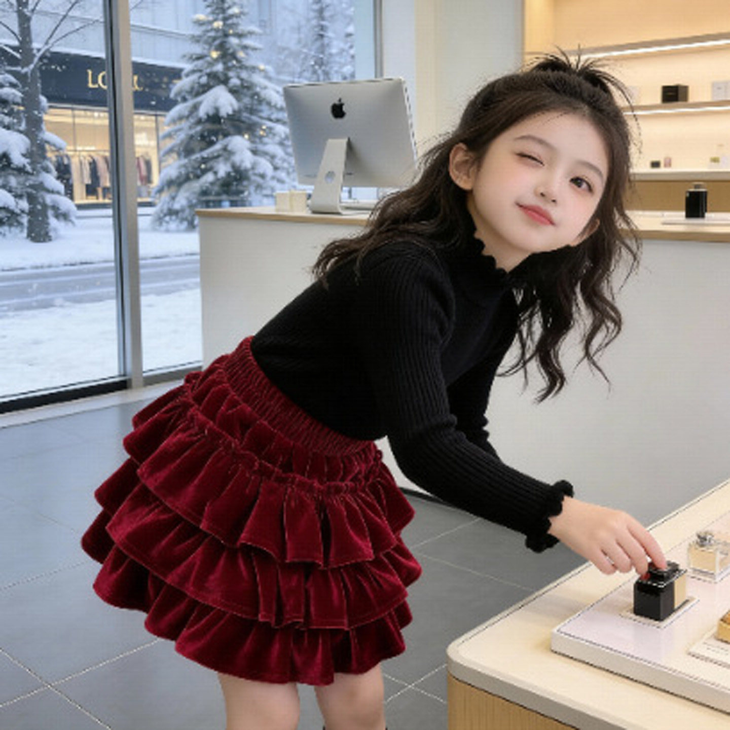 女童短裙韩国绒裙子冬季2025新款丝绒洋气百搭蓬蓬儿童蛋糕半身裙,童装/婴儿装/亲子装,半身裙,淘宝优惠券,粉丝福利购,淘宝优惠卷
