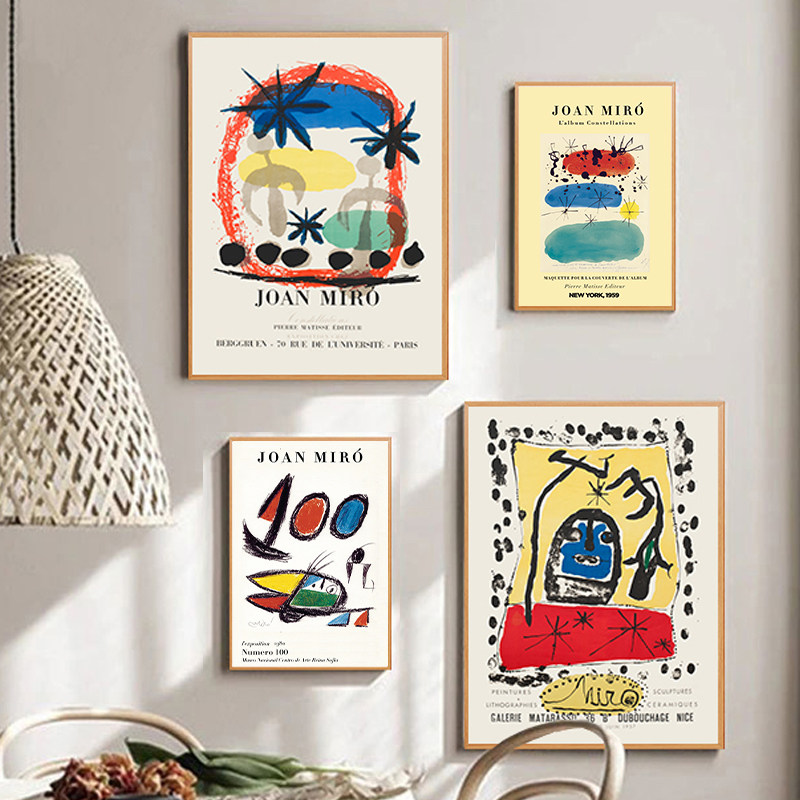 joan miró 超现实主义装饰画 胡安米罗抽象艺术挂画展览名画壁画