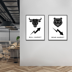 股市金融装饰画股票交易所投资理财公司办公室墙画牛市海报挂画