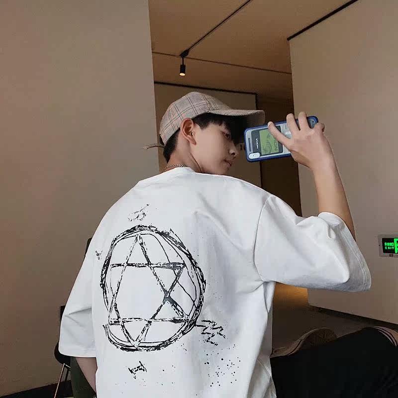短袖男士t恤夏季2019新款宽松5分袖韩版潮流五分半袖潮牌体恤衣服在类目 男装, T恤中 - 来自Buy2taobao.com提供专业的淘宝代购服务