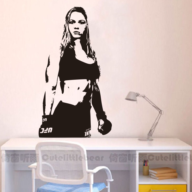 wwe朗达鲁西rousey女子摔跤墙贴纸mma体育健身房格斗搏击装饰壁