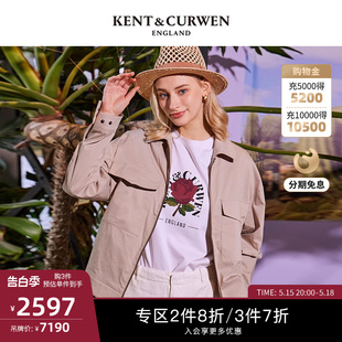 男女款 肯迪文24春夏新品 玫瑰徽章夹克外套K4950EI031 KENT&CURWEN