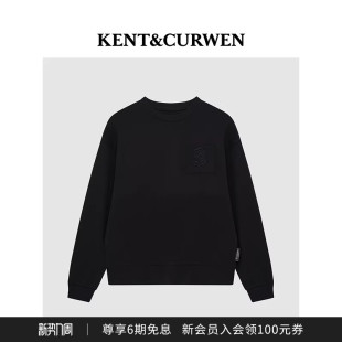 KENT&CURWEN 玫瑰刺绣纯棉圆领套头卫衣 肯迪文秋冬系列男女同款
