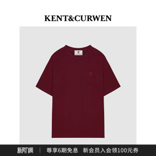肯迪文春夏男女款 KENT&CURWEN 玫瑰刺绣宽松T恤 明星同款