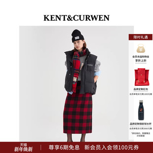 肯迪文秋冬英伦学院风格 KENT&CURWEN 纹半身裙长裙 明星同款