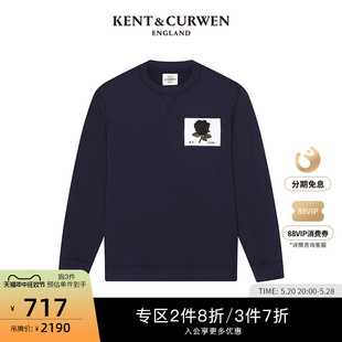 玫瑰刺绣卫衣纯棉纯色男K4768EI021 系列款 肯迪文春季 KENT&CURWEN