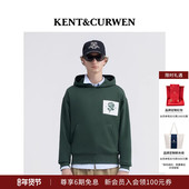 KENT&CURWEN 明星同款 肯迪文2025秋冬玫瑰纯棉加绒连帽卫衣