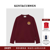 KENT&CURWEN 新年礼物 肯迪文2025年冬棉质三狮刺绣圆领卫衣