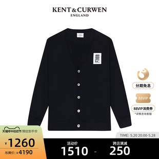 男女款 纯羊毛针织开衫 肯迪文春季 KENT&CURWEN V领K4867EI161