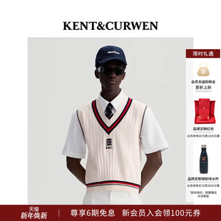 背心 V领针织衫 KENT&CURWEN 肯迪文2025秋冬系列三狮刺绣男女同款
