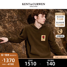 K4867EI041 连帽玫瑰贴布纯羊毛针织衫 KENT&CURWEN 肯迪文秋冬新款