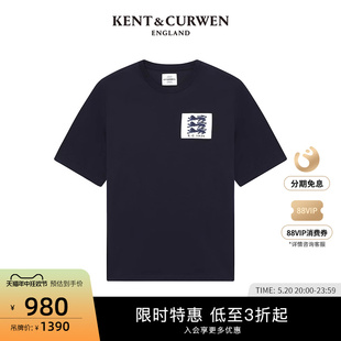 T恤K4970EI031 三狮徽章刺绣纯棉短袖 肯迪文春夏新品 KENT&CURWEN