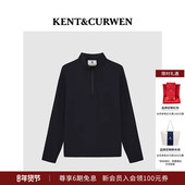 KENT&CURWEN 肯迪文秋冬系列男士 半高领拉链抓绒上衣卫衣