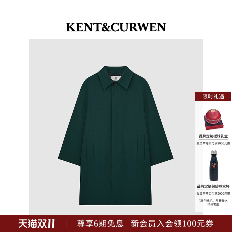 KENT&CURWEN/肯迪文2025秋冬系列男士中长款英伦风休闲风衣外套