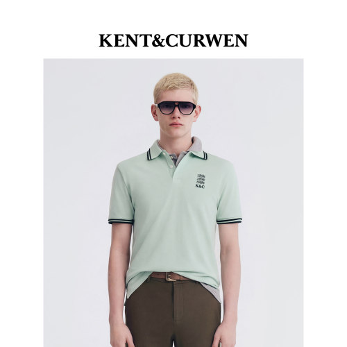 KENT&CURWEN/肯迪文春夏系列男女同款三狮刺绣短袖POLO衫