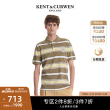 Polo衫 条纹玫瑰徽章短袖 男K47H9EI071 肯迪文KC新品 KENT&CURWEN