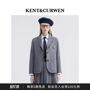 肯迪文秋冬系列男女款 KENT&CURWEN 玫瑰刺绣西服外套 明星同款
