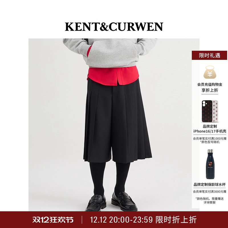 KENT&CURWEN/肯迪文秋冬系列男女同款苏格兰百褶裙裤英伦短裤
